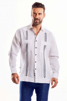 Breathable 100% Linen Shirt with Embroidered Details